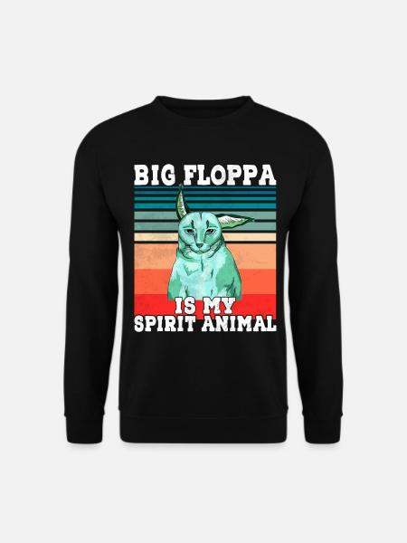 Large Floppa Ghost Animal - Unisex Sweatshirt - black
