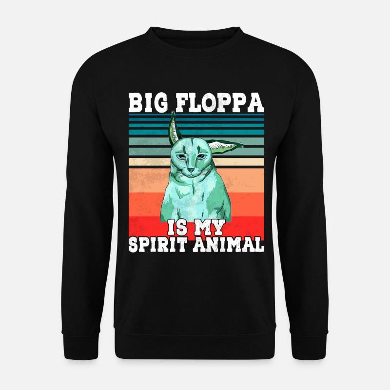Large Floppa Ghost Animal - Unisex Sweatshirt - black