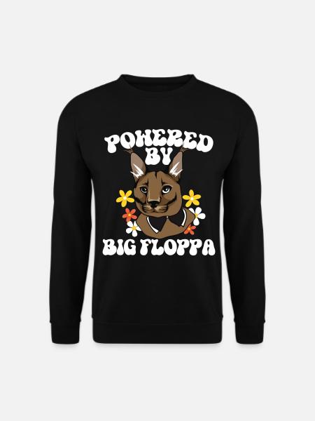 Powered by Big Floppa Caracal - Unisex Sweatshirt - black