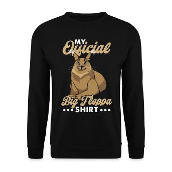 Mein offizielles Big Floppa Shirt - Unisex Pullover - Schwarz - Vorne - Alina (178cm) & Michal (187cm)