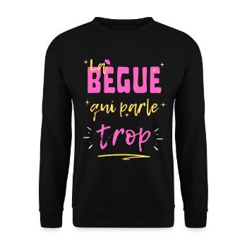 La bègue qui parle trop - Sweat-shirt Unisexe - noir - Devant - Alina (178cm) & Michal (187cm)