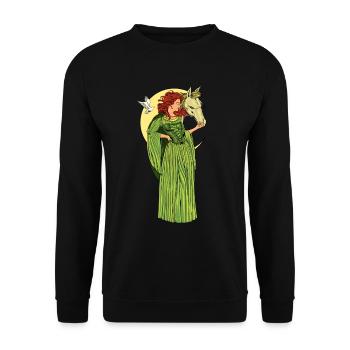 God of Celtic Mythology - Rhiannon - Unisex Sweatshirt - black - Front - Alina (178cm) & Michal (187cm)