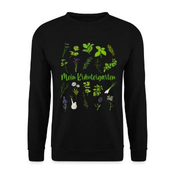 Mein Kräutergarten - Kräuter - Unisex Pullover - Schwarz - Vorne - Alina (178cm) & Michal (187cm)