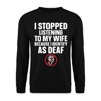 Fierté sourde Langue des signes ASL - Sweat-shirt Unisexe - noir - Devant - Alina (178cm) & Michal (187cm)
