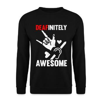 Deaf Pride ASL Gebärdensprache - Unisex Pullover - Schwarz - Vorne - Alina (178cm) & Michal (187cm)