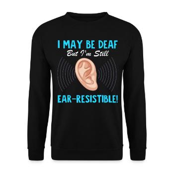 Deaf Pride Gebärdensprache - Unisex Pullover - Schwarz - Vorne - Alina (178cm) & Michal (187cm)