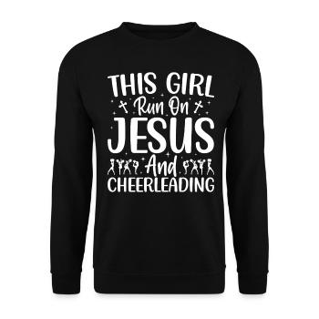 Girl running on Jesus and cheerleading cheerlea - Unisex Sweatshirt - black - Front - Alina (178cm) & Michal (187cm)
