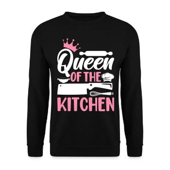 Chef Cooking Woman Queen of the Kitchen - Unisex Sweatshirt - black - Front - Alina (178cm) & Michal (187cm)