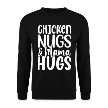 Nugs de poulet et câlins de maman Nuggets de poulet drôles - Sweat-shirt Unisexe - noir - Devant - Alina (178cm) & Michal (187cm)