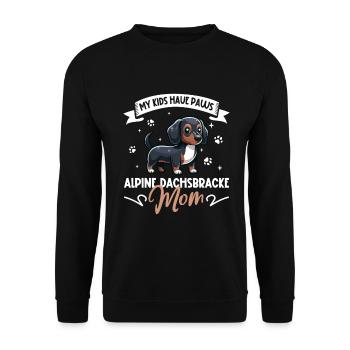 Alpine Dachsbracke Mama - Unisex Sweatshirt - black - Front - Alina (178cm) & Michal (187cm)