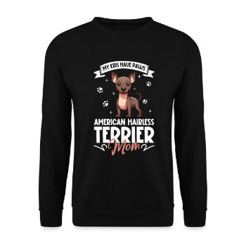 Maman terrier sans poils américain - Sweat-shirt Unisexe - noir - Devant - Alina (178cm) & Michal (187cm)