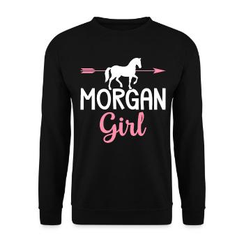 Morgan Mädchen Morgan Pferd Mädchen Pferde Liebhab - Unisex Pullover - Schwarz - Vorne - Alina (178cm) & Michal (187cm)
