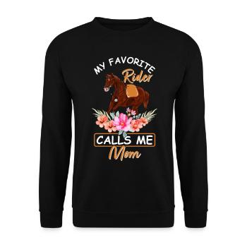 Rider Riding Riding Riding Rider m’appelle maman - Sweat-shirt Unisexe - noir - Devant - Alina (178cm) & Michal (187cm)