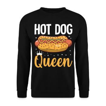 Wurstbrötchen Gegrillter Hot Dog - Unisex Pullover - Schwarz - Vorne - Alina (178cm) & Michal (187cm)
