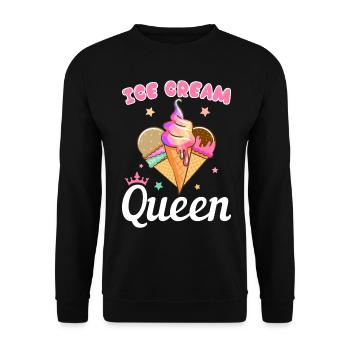 Ice Cream Queen Ice Cream Girl Cornet de crème glacée - Sweat-shirt Unisexe - noir - Devant - Alina (178cm) & Michal (187cm)
