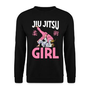 Jiu Jitsu Girl BJJ Martial Arts - Unisex Sweatshirt - black - Front - Alina (178cm) & Michal (187cm)