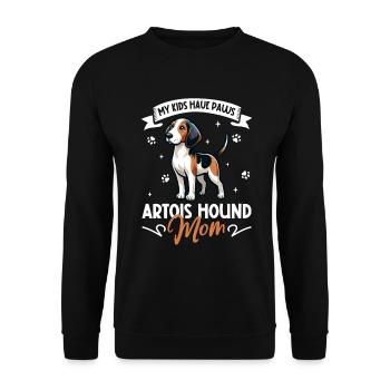 Chien d’Artois Mama - Sweat-shirt Unisexe - noir - Devant - Alina (178cm) & Michal (187cm)