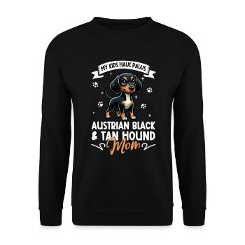 Austrian Black and Tan Hound Mama - Unisex Sweatshirt - black - Front - Alina (178cm) & Michal (187cm)