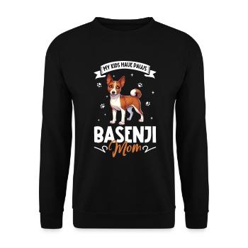 Basenji Mama - Unisex Sweatshirt - black - Front - Alina (178cm) & Michal (187cm)