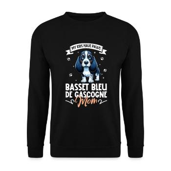 Basset bleu de Gascogne Mama - Sweat-shirt Unisexe - noir - Devant - Alina (178cm) & Michal (187cm)