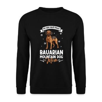 Bayerischer Gebirgsschweißhund Mama - Unisex Pullover - Schwarz - Vorne - Alina (178cm) & Michal (187cm)