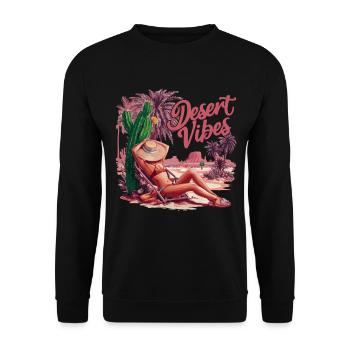 Sunset Desert Vibes Holiday Adventure - Unisex Sweatshirt - black - Front - Alina (178cm) & Michal (187cm)