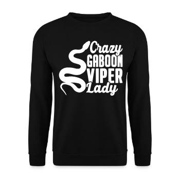 Crazy Gabon Viper Lazy Snake - Unisex Sweatshirt - black - Front - Alina (178cm) & Michal (187cm)