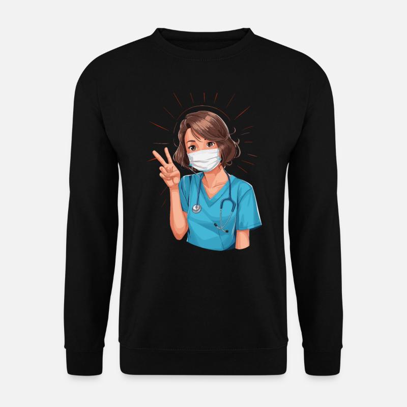 Lustige Krankenschwester mit Humor - Unisex Pullover - Schwarz