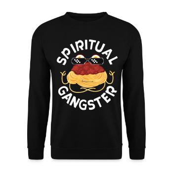 Fliegendes Spaghettimonster FSM - Unisex Pullover - Schwarz - Vorne - Alina (178cm) & Michal (187cm)