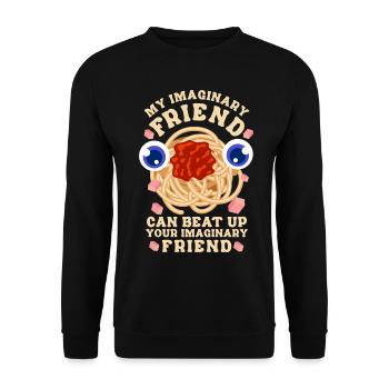 Flying Spaghetti Monster FSM - Unisex Sweatshirt - black - Front - Alina (178cm) & Michal (187cm)