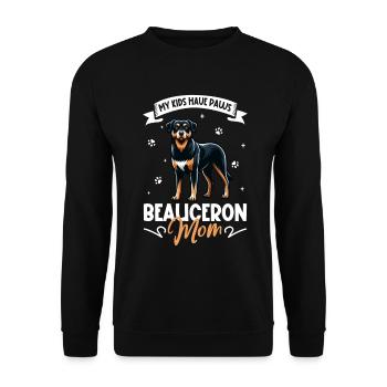 Beauceron Mama - Unisex Pullover - Schwarz - Vorne - Alina (178cm) & Michal (187cm)