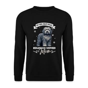 Bergamasker Hirtenhund Mama - Unisex Pullover - Schwarz - Vorne - Alina (178cm) & Michal (187cm)