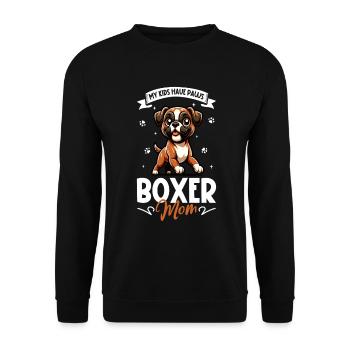 Boxer Mom - Unisex Sweatshirt - black - Front - Alina (178cm) & Michal (187cm)