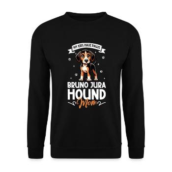 Jura Laufhund Mama - Unisex Pullover - Schwarz - Vorne - Alina (178cm) & Michal (187cm)