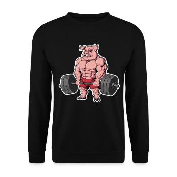 Schwein Gewichtheben Fitness-Studio - Unisex Pullover - Schwarz - Vorne - Alina (178cm) & Michal (187cm)