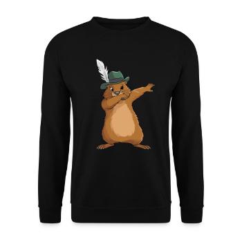 Murmeltier für einen Murmeltier Liebhaber - Unisex Pullover - Schwarz - Vorne - Alina (178cm) & Michal (187cm)
