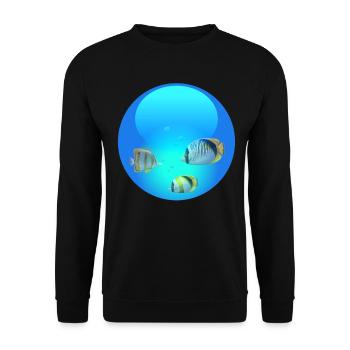 Frutiger Aero Aesthetic Tech Puffer Fish - Unisex Sweatshirt - black - Front - Alina (178cm) & Michal (187cm)