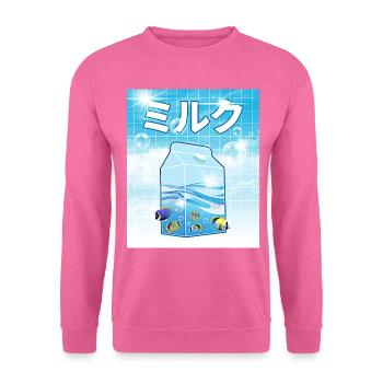 Frutiger Aero Aesthetic Tech Kawaii Milk sous l’eau - Sweat-shirt Unisexe - rose - Devant