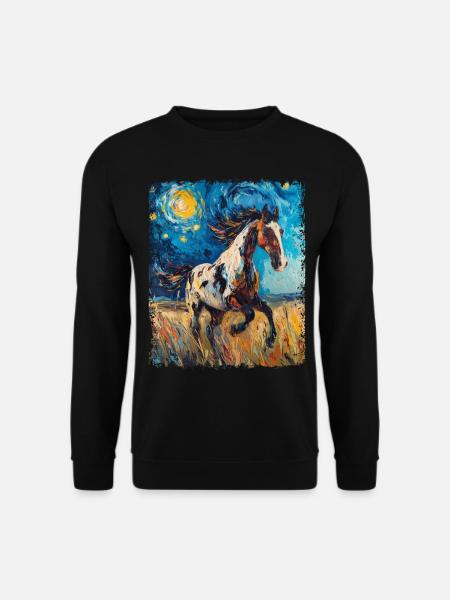 Appaloosa Pferd Sternennacht Gemälde - Unisex Pullover - Schwarz