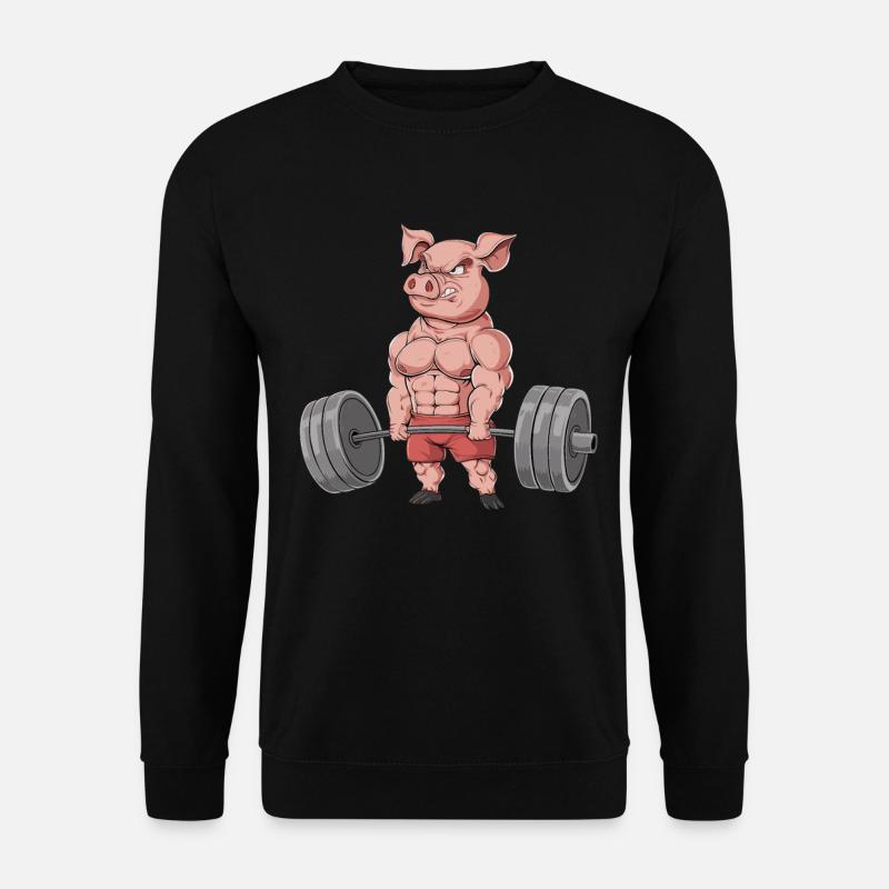 Schwein Gewichtheben Fitness-Studio - Unisex Pullover - Schwarz