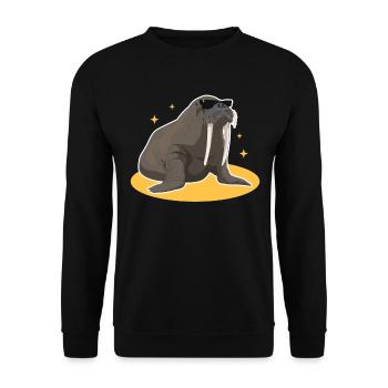 Walrus Walrus Walrus Walrus Gift - Unisex Sweatshirt - black - Front - Alina (178cm) & Michal (187cm)