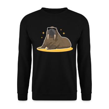Walrus Walrus Gift - Unisex Sweatshirt - black - Front - Alina (178cm) & Michal (187cm)