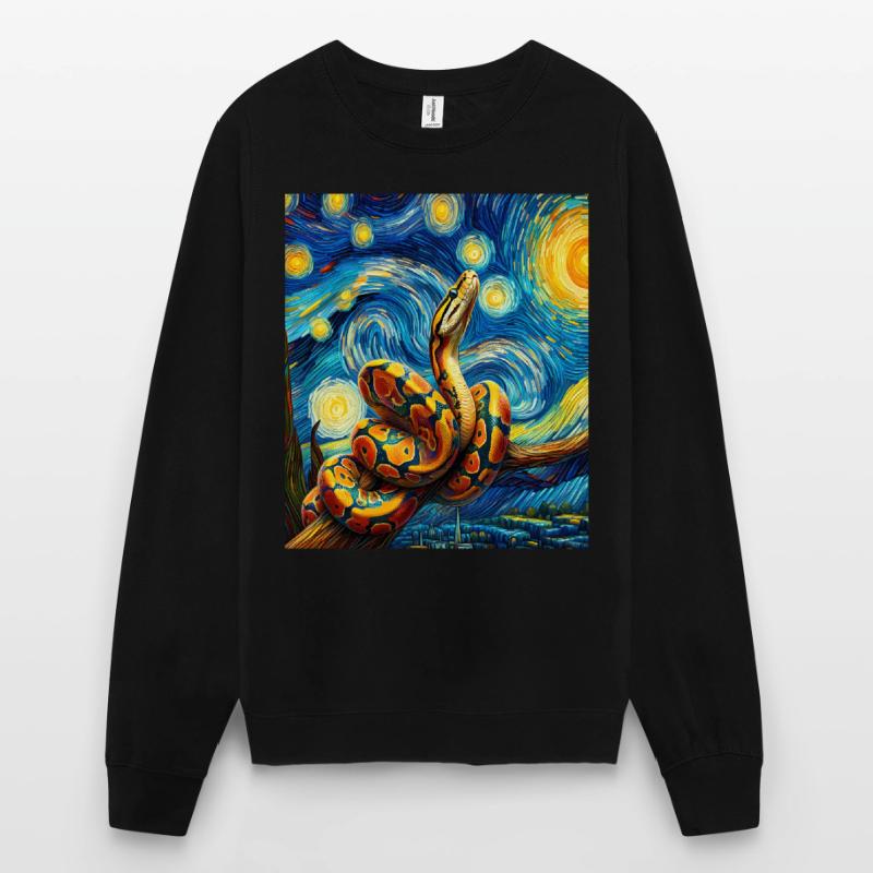 Kugelpython Schlange Sternennacht Gemälde Unisex Pullover