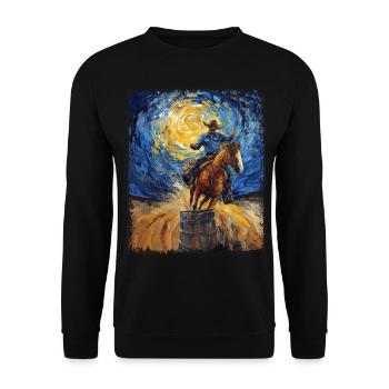 Barrel Racer Barrel Racing Rodeo Starry Night Male - Sweat-shirt Unisexe - noir - Devant - Alina (178cm) & Michal (187cm)