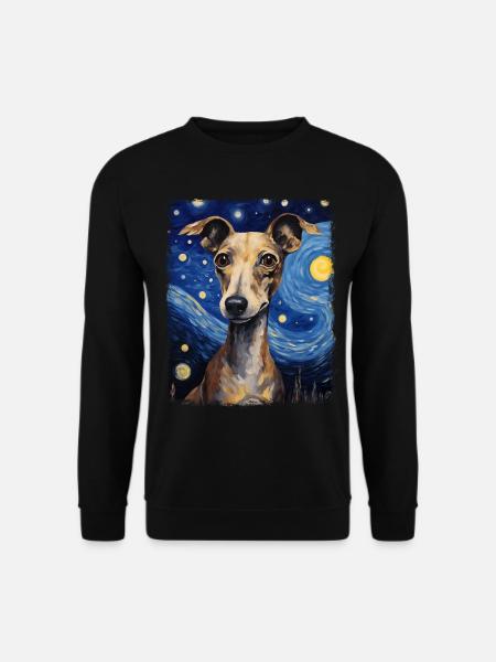 Italienischer Windhund Hund Hund Sternennacht Gemä - Unisex Pullover - Schwarz