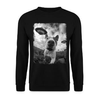American Bull Terrier Chien OVNI Alien Alien Alien - Sweat-shirt Unisexe - noir - Devant - Alina (178cm) & Michal (187cm)