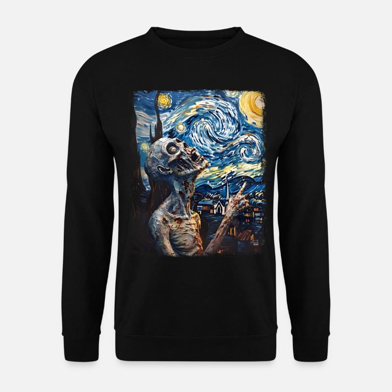Zombie-Sternennacht-Gemälde - Unisex Pullover - Schwarz