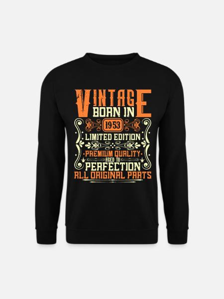1953 Jahrgang 1953 - Baujahr 1953 Geburtstag 1953 - Unisex Pullover - Schwarz