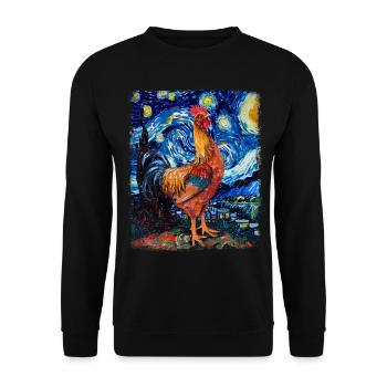 Ferme de poulets Ferme Nuit étoilée Peintres - Sweat-shirt Unisexe - noir - Devant - Alina (178cm) & Michal (187cm)