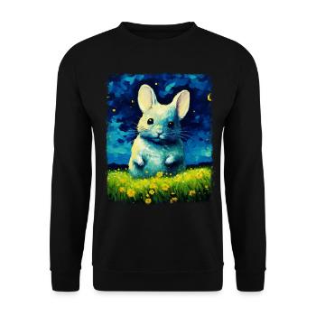 Chinchilla Mignon Peinture Nuit Étoilée - Sweat-shirt Unisexe - noir - Devant - Alina (178cm) & Michal (187cm)